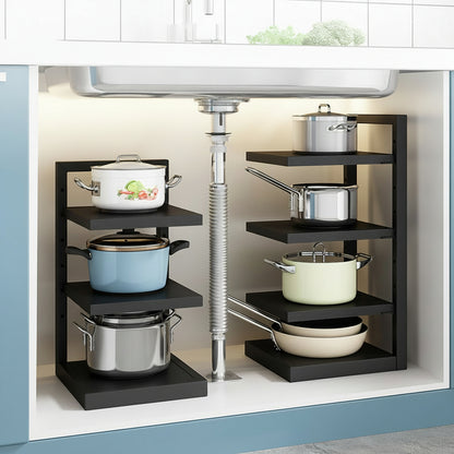 Rangement sous évier plateaux base pleine métal stables ChefStack Elite