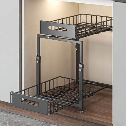 Rangement sous evier structure robuste fer noir Rackora