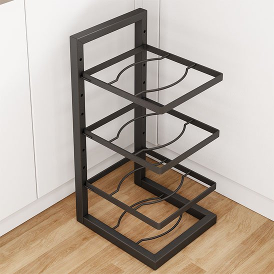 Rangement sous evier support casseroles multicouches cuisine PanOrder