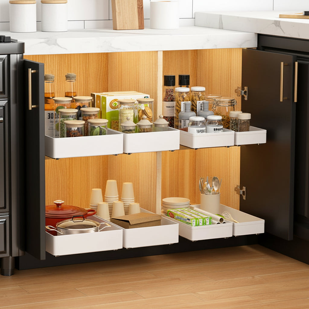 rangement tiroir epices coulissant blanc cuisine FlexiDraw