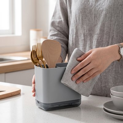 Rangement ustensiles cuisine femme nettoie rangement facilement Culinéo