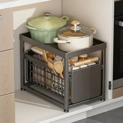 Rangements sous evier acier carbone gris 25 kg Organexia