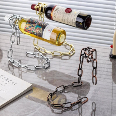 support bouteille de vin cuivre argent or compact Bronzair