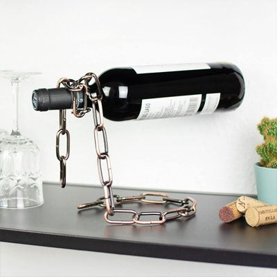 support bouteille de vin cuivre élégant déco bronzair