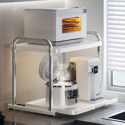 support micro onde design blanc rack cuisine Mova