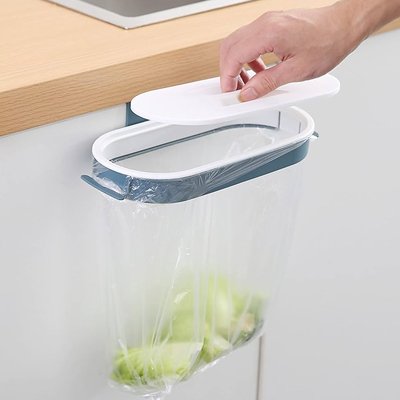 support sac poubelle universel pour placard blanc gris ClipBin