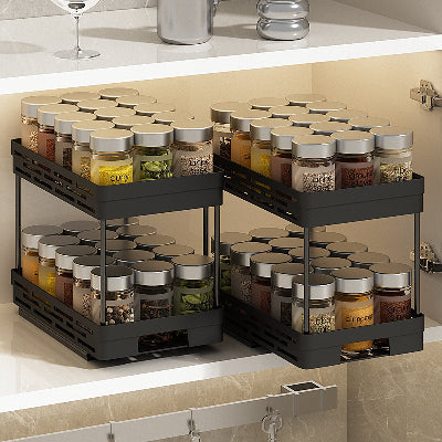 tiroir à épices coulissant cuisine noir modulaire VertiSpice