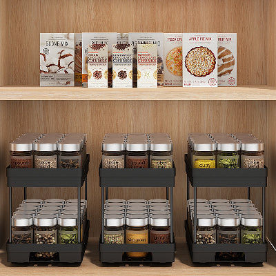 tiroir à épices double rangement bonne résistance VertiSpice noir