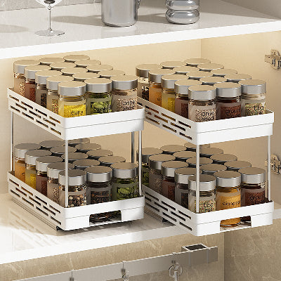 Tiroir à épices rangement cuisine gain de place VertiSpice blanc