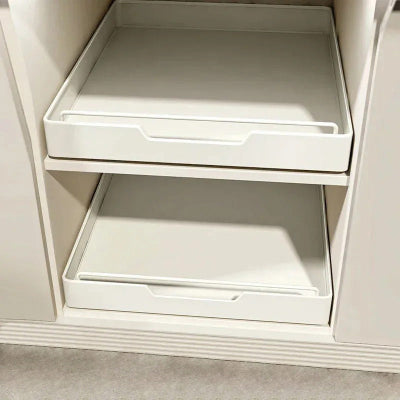 tiroir coulissant acier blanc place dans placard cuisine vide glissecompacte
