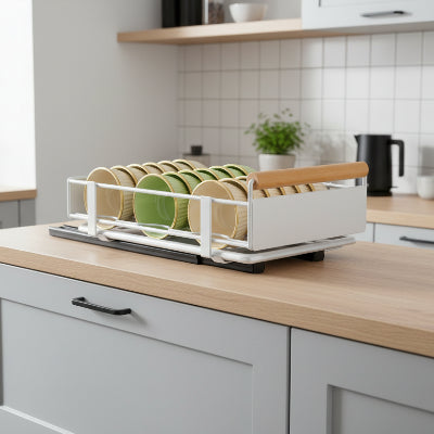 Tiroir coulissant pour placard capacité 18 bols blanc Modula Bowl