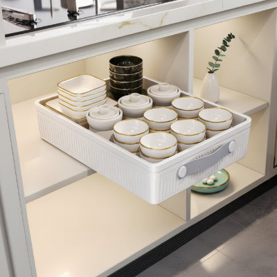 tiroir coulissant rangement blanc armoire cuisine CoulisSpace