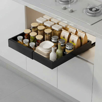 tiroir oulissant retractable 32cm 52cm noir flexislide compact