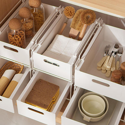 Tiroir cuisine coulissant empilable pour optimisation espace vertical SlideBox