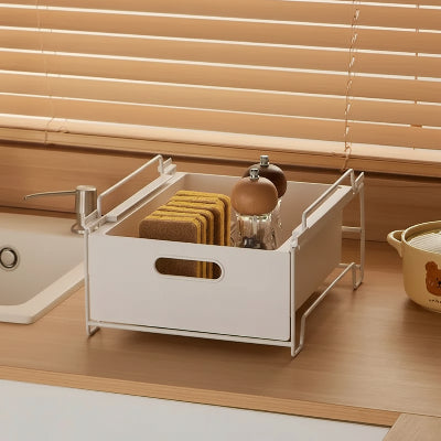 Tiroir cuisine coulissant plastique acier blanc empilable compact XL SlideBox