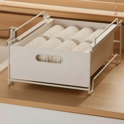 Tiroir cuisine coulissant plastique acier blanc empilable arge XL SlideBox