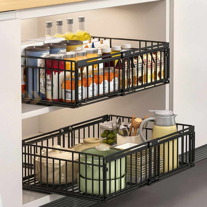 tiroirs coulissants pour placard noir fond accessible sans effort EasyCoulisse