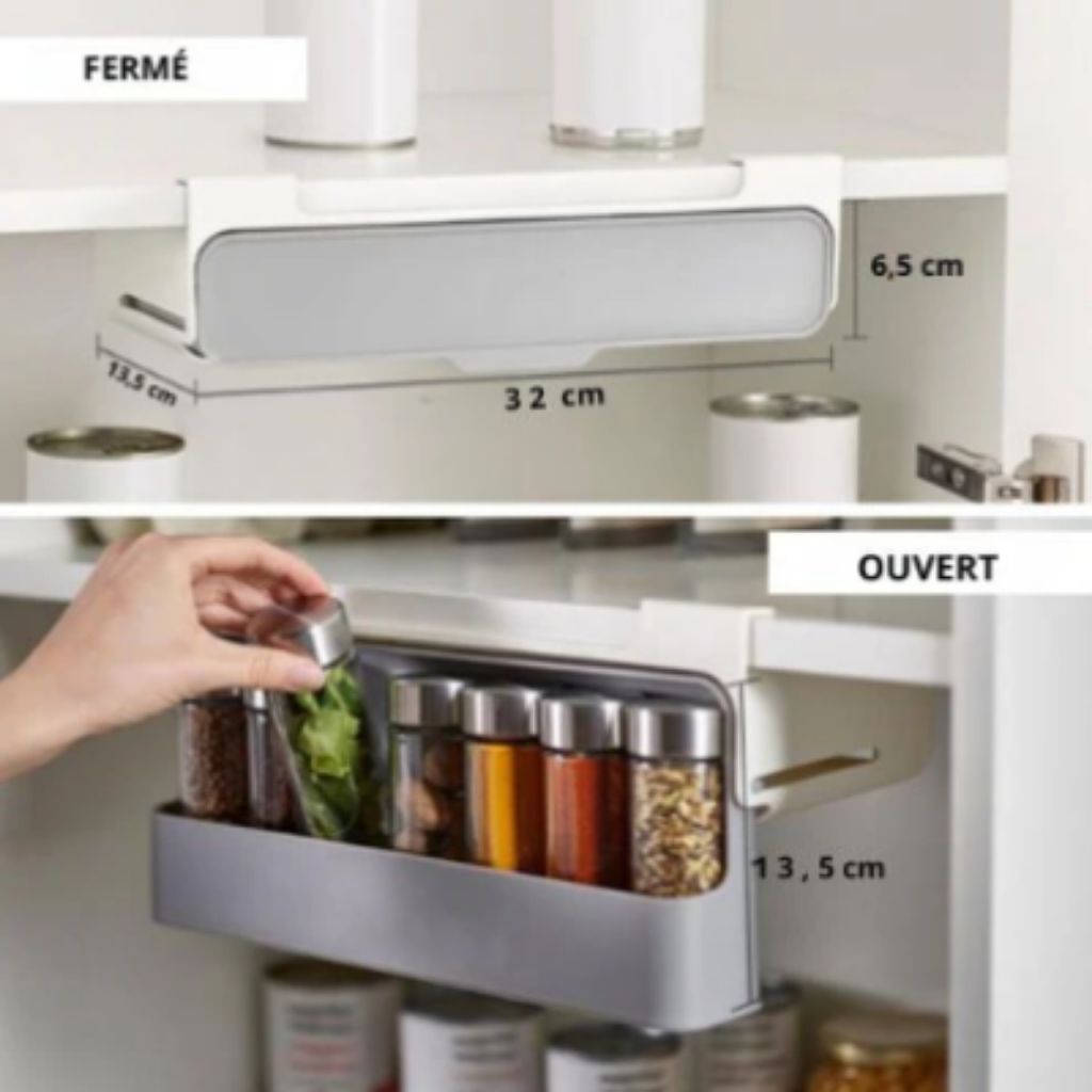 tiroirs epices adhesif robuste ouvert ferme dimensions