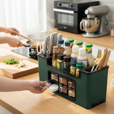 tiroirs epices amovibles pour chaque epice avec cuilleres integrees ChefOrganizePro
