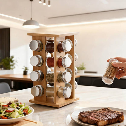 tourniquet a epice femme sélectionnant condiments geste precis Prestige Rotatif